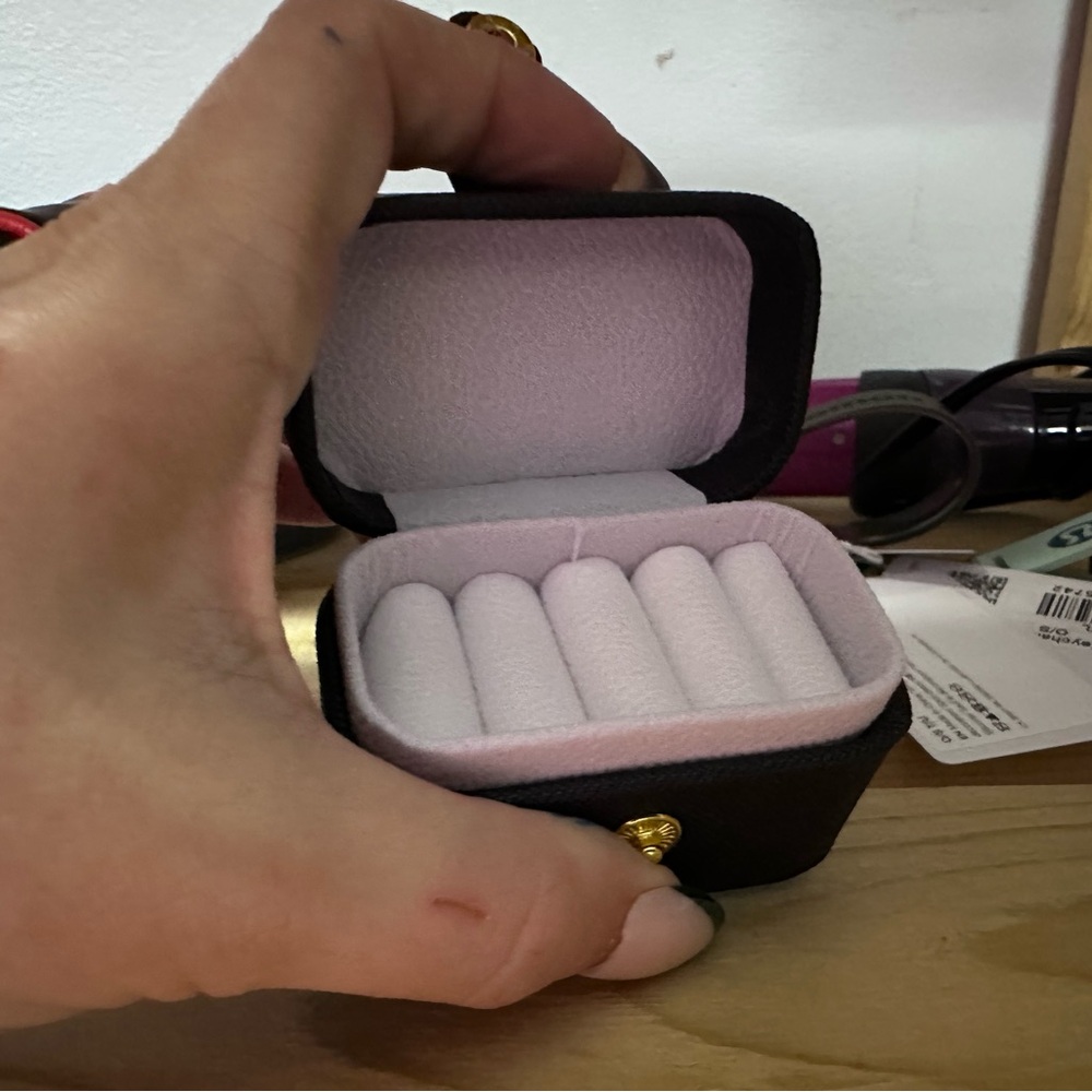 Black Jewelry/ ring Box with Cream Interior